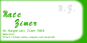 mate zimer business card