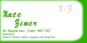 mate zimer business card